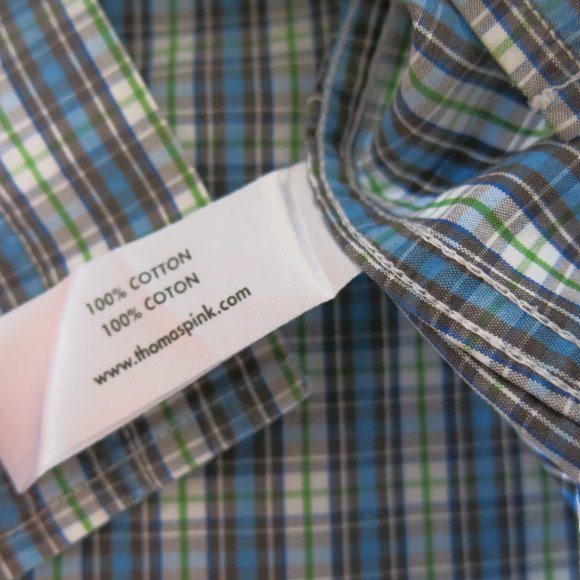 Pink Thomas Pink Multi Color Plaids Button Down Long Sleeve Casual Shirt Medium - Picture 7 of 7